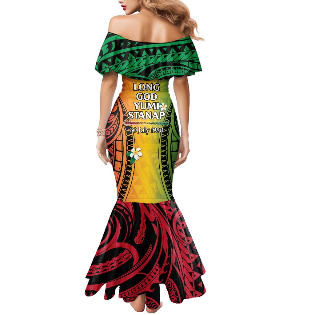 Vanuatu Independence Day Mermaid Dress Long God Yumi Stanap Happy 45th Anniversary LT14
