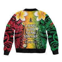Vanuatu Independence Day Sleeve Zip Bomber Jacket Long God Yumi Stanap Happy 45th Anniversary LT14