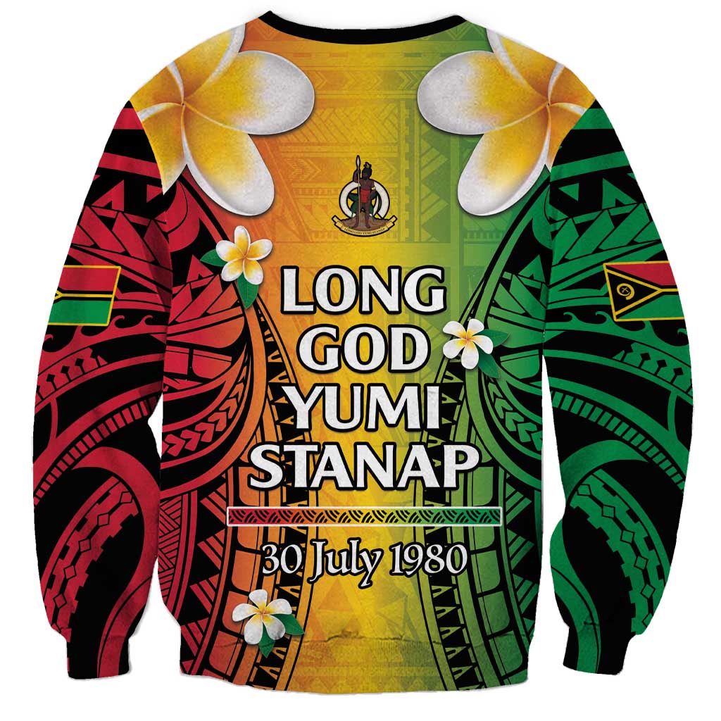 Vanuatu Independence Day Sweatshirt Long God Yumi Stanap Happy 45th Anniversary LT14