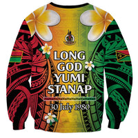 Vanuatu Independence Day Sweatshirt Long God Yumi Stanap Happy 45th Anniversary LT14