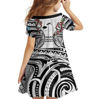 Fiji Day Family Matching Short Sleeve Bodycon Dress and Hawaiian Shirt Happy 54 Years Of Independence Tapa Pattern White