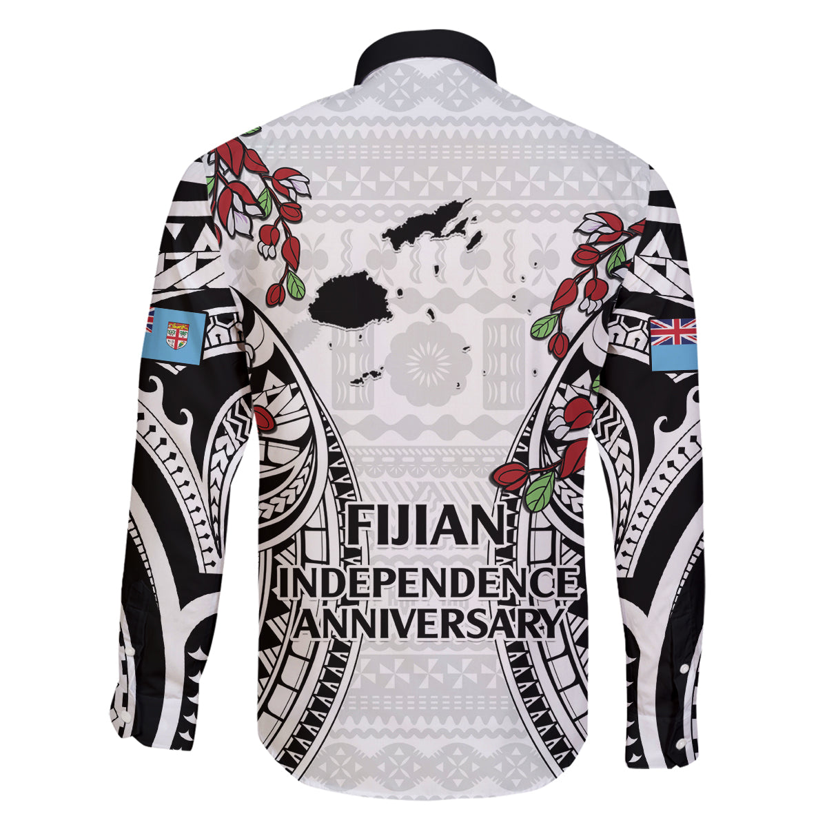 Fiji Day Family Matching Summer Maxi Dress and Hawaiian Shirt Happy 54 Years Of Independence Tapa Pattern White LT14 - Polynesian Pride