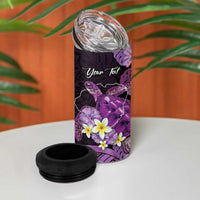 Personalised Aloha Hawaii Kauai Island 4 in 1 Can Cooler Tumbler Garden Isle Map Sea Turtle Plumeria LT14 - Polynesian Pride