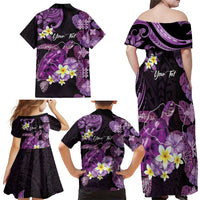 Personalised Aloha Hawaii Kauai Island Family Matching Off Shoulder Maxi Dress and Hawaiian Shirt Garden Isle Map Sea Turtle Plumeria LT14 - Polynesian Pride