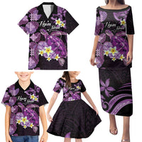 Personalised Aloha Hawaii Kauai Island Family Matching Puletasi and Hawaiian Shirt Garden Isle Map Sea Turtle Plumeria LT14 - Polynesian Pride