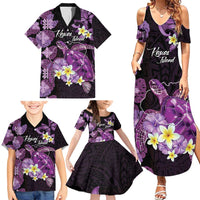 Personalised Aloha Hawaii Kauai Island Family Matching Summer Maxi Dress and Hawaiian Shirt Garden Isle Map Sea Turtle Plumeria LT14 - Polynesian Pride