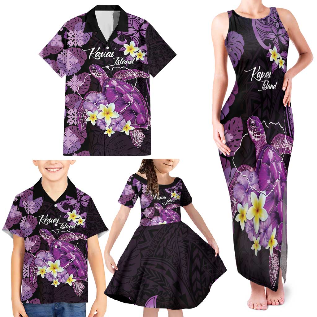 Personalised Aloha Hawaii Kauai Island Family Matching Tank Maxi Dress and Hawaiian Shirt Garden Isle Map Sea Turtle Plumeria LT14 - Polynesian Pride