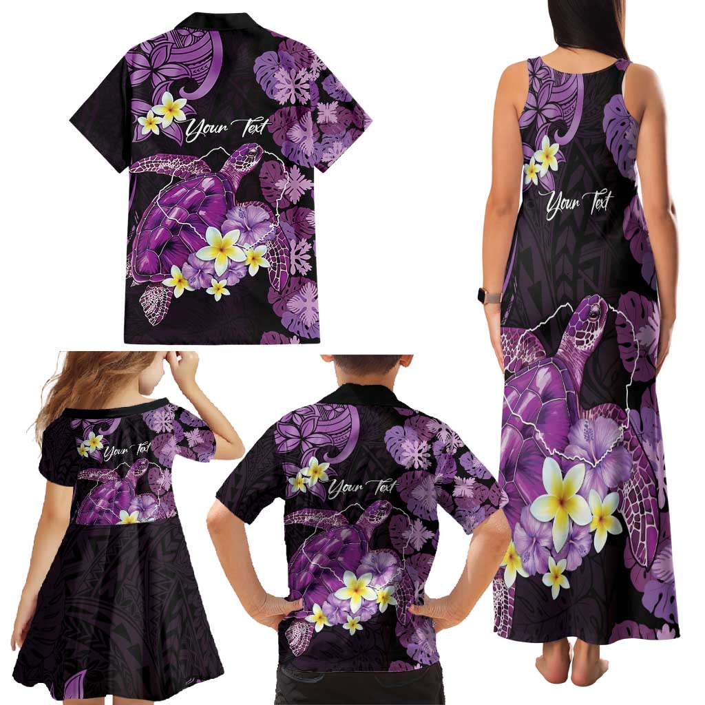 Personalised Aloha Hawaii Kauai Island Family Matching Tank Maxi Dress and Hawaiian Shirt Garden Isle Map Sea Turtle Plumeria LT14 - Polynesian Pride