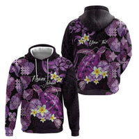Personalised Aloha Hawaii Kauai Island Hoodie Garden Isle Map Sea Turtle Plumeria
