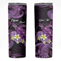 Personalised Aloha Hawaii Kauai Island Skinny Tumbler Garden Isle Map Sea Turtle Plumeria LT14 Purple - Polynesian Pride