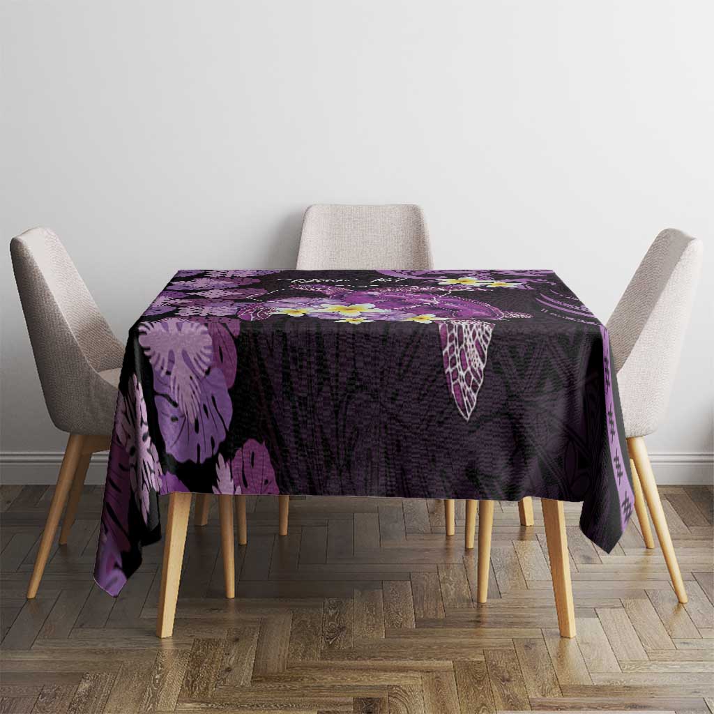 Personalised Aloha Hawaii Kauai Island Tablecloth Garden Isle Map Sea Turtle Plumeria
