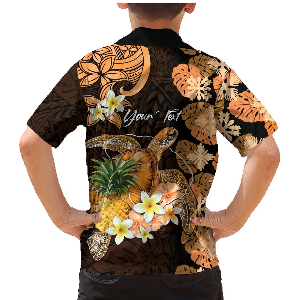 Personalised Aloha Hawaii Lanai Island Family Matching Mermaid Dress and Hawaiian Shirt Pineapple Isle Map Sea Turtle Plumeria LT14 - Polynesian Pride