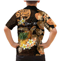 Personalised Aloha Hawaii Lanai Island Family Matching Mermaid Dress and Hawaiian Shirt Pineapple Isle Map Sea Turtle Plumeria LT14 - Polynesian Pride