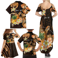 Personalised Aloha Hawaii Lanai Island Family Matching Summer Maxi Dress and Hawaiian Shirt Pineapple Isle Map Sea Turtle Plumeria LT14 - Polynesian Pride