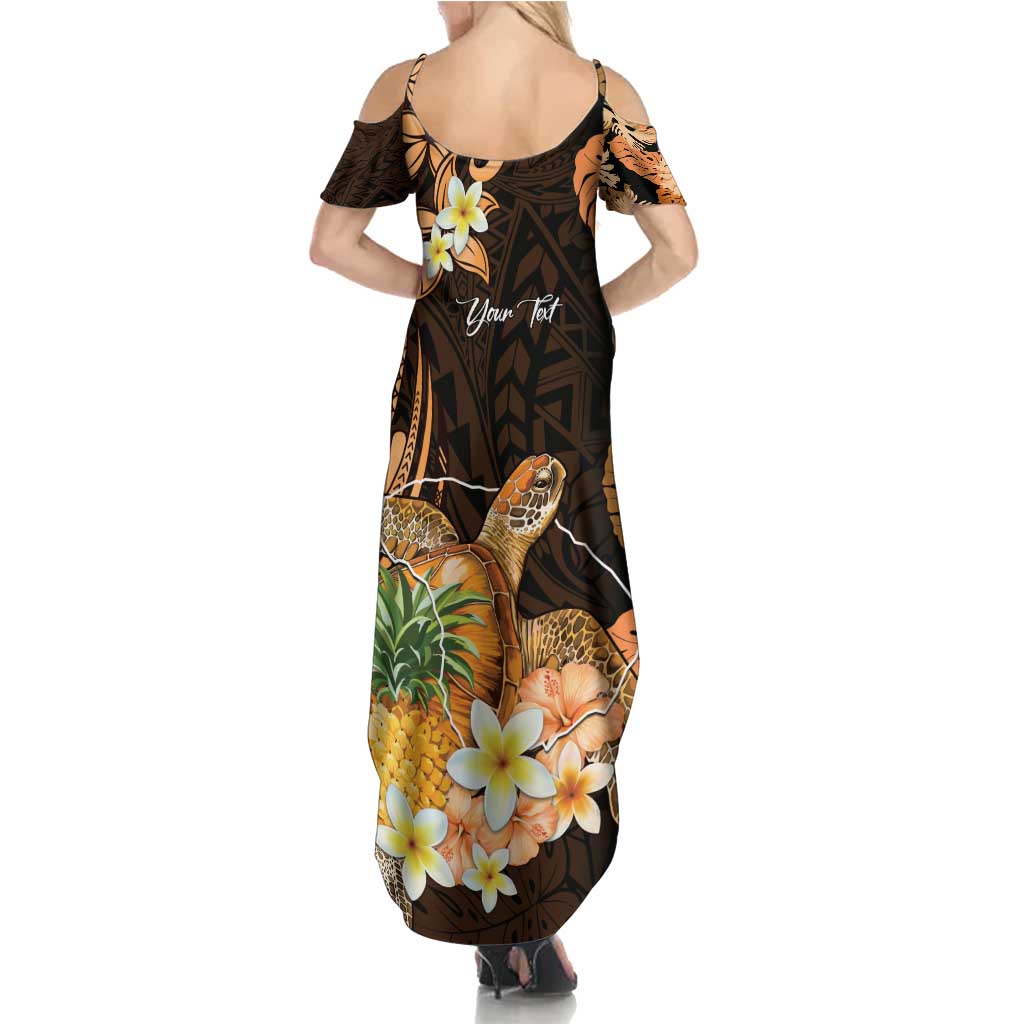 Personalised Aloha Hawaii Lanai Island Family Matching Summer Maxi Dress and Hawaiian Shirt Pineapple Isle Map Sea Turtle Plumeria LT14 - Polynesian Pride