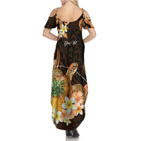 Personalised Aloha Hawaii Lanai Island Family Matching Summer Maxi Dress and Hawaiian Shirt Pineapple Isle Map Sea Turtle Plumeria LT14 - Polynesian Pride