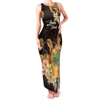 Personalised Aloha Hawaii Lanai Island Family Matching Tank Maxi Dress and Hawaiian Shirt Pineapple Isle Map Sea Turtle Plumeria LT14 Mom's Dress Orange - Polynesian Pride