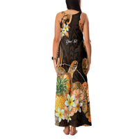 Personalised Aloha Hawaii Lanai Island Family Matching Tank Maxi Dress and Hawaiian Shirt Pineapple Isle Map Sea Turtle Plumeria LT14 - Polynesian Pride