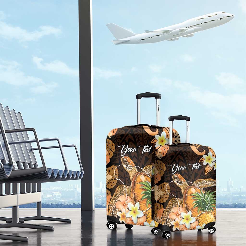 Personalised Aloha Hawaii Lanai Island Luggage Cover Pineapple Isle Map Sea Turtle Plumeria