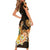 Personalised Aloha Hawaii Lanai Island Short Sleeve Bodycon Dress Pineapple Isle Map Sea Turtle Plumeria