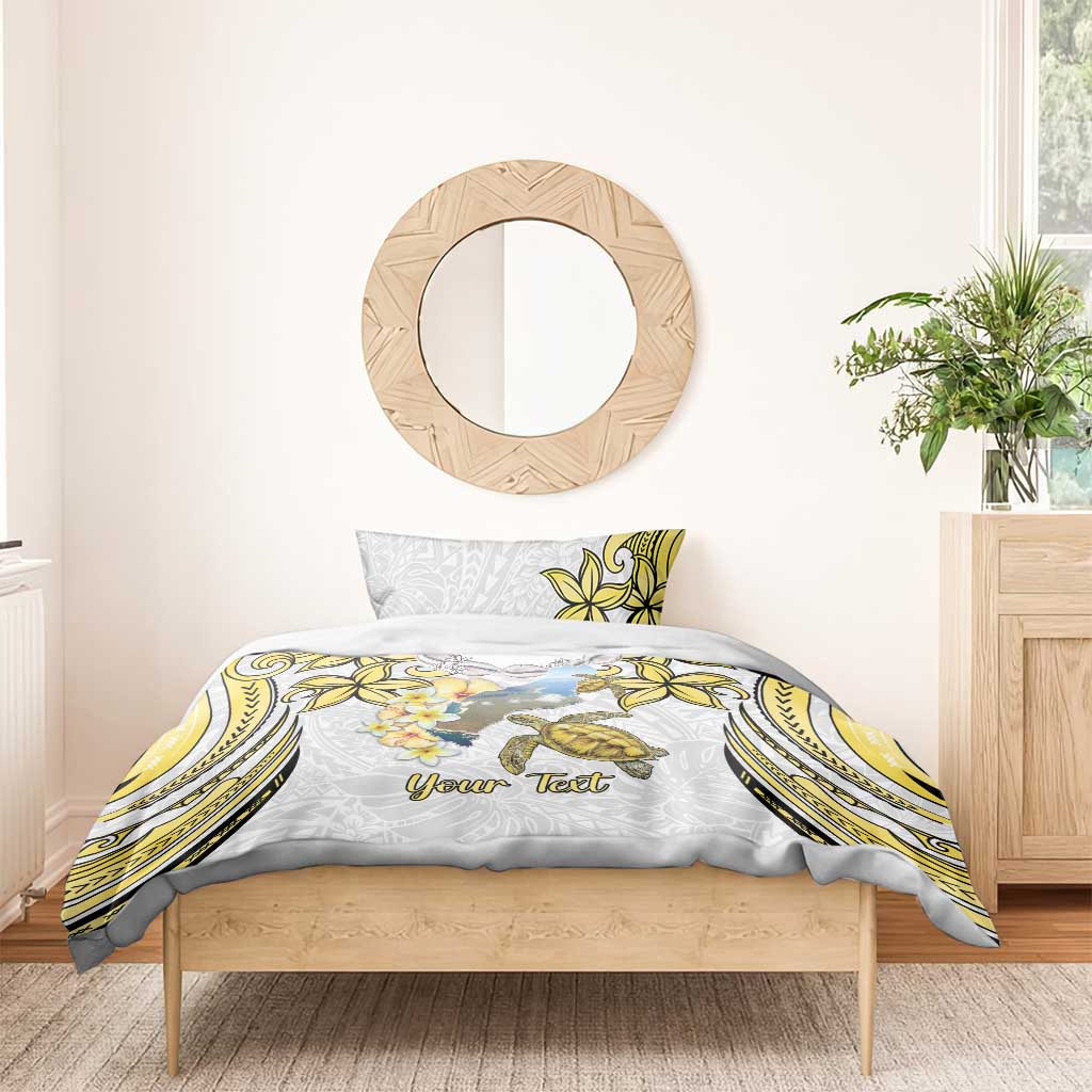 Personalised Aloha Hawaii Niihau Island Bedding Set Forbidden Isle Map Shell Lei