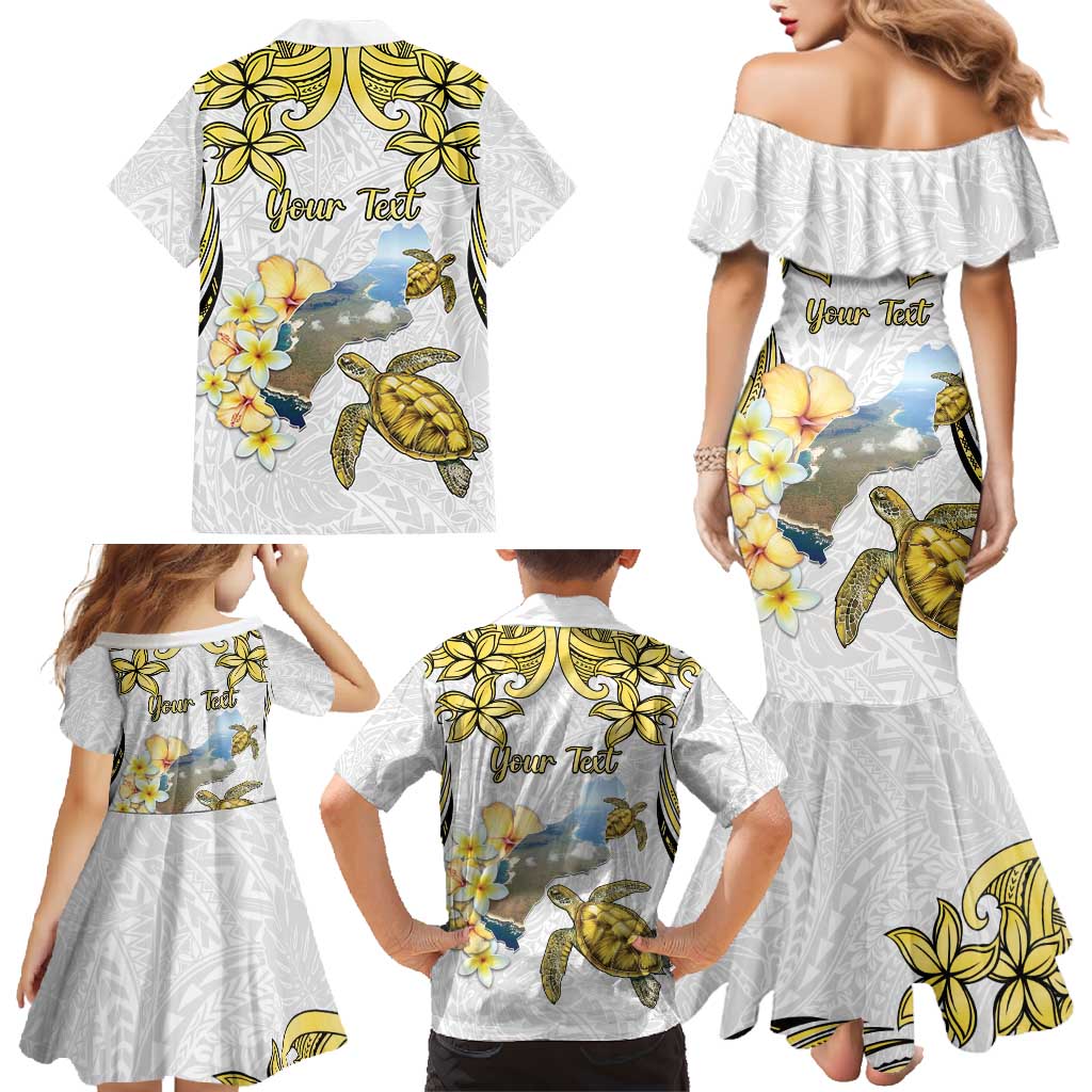 Personalised Aloha Hawaii Niihau Island Family Matching Mermaid Dress and Hawaiian Shirt Forbidden Isle Map Shell Lei LT14 - Polynesian Pride