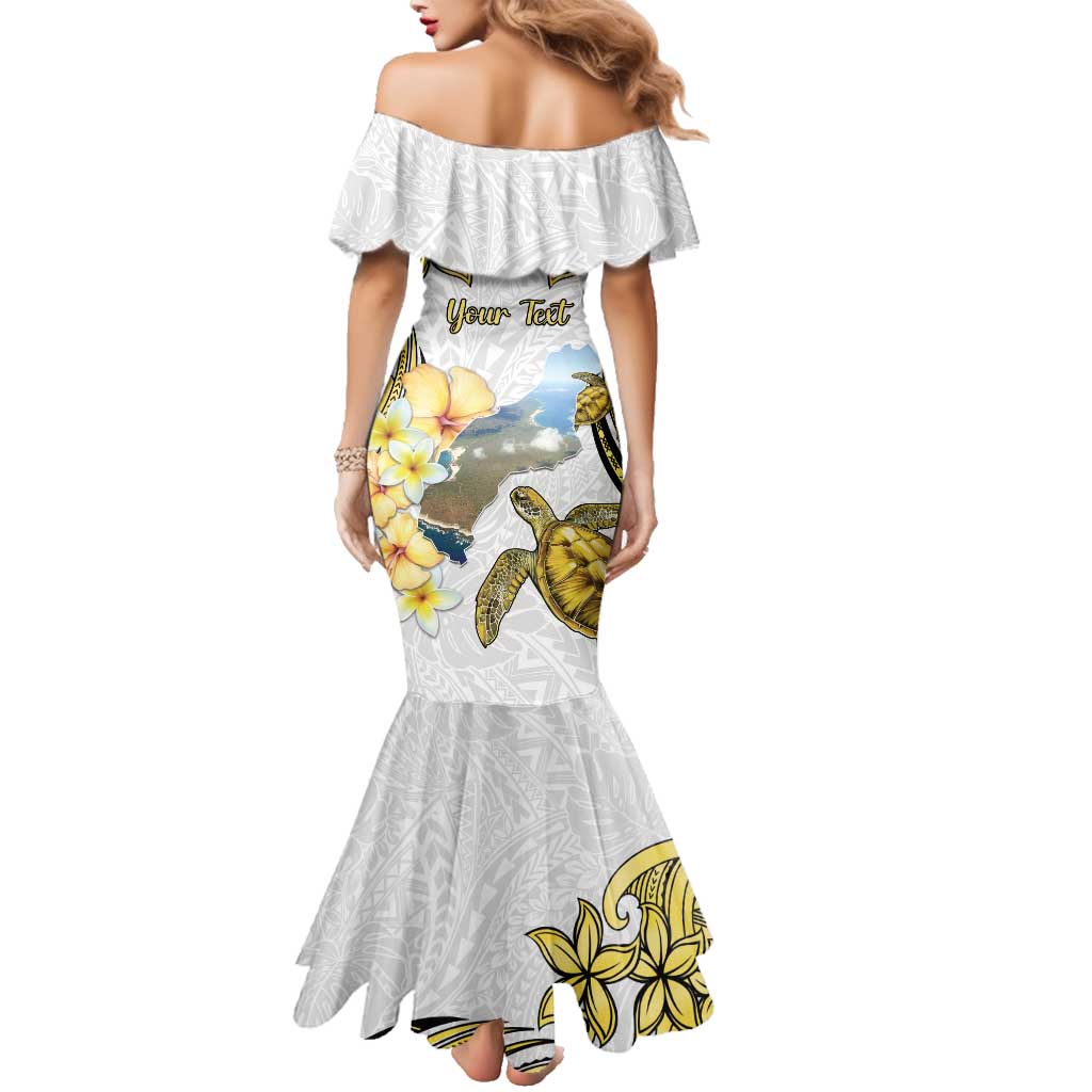 Personalised Aloha Hawaii Niihau Island Family Matching Mermaid Dress and Hawaiian Shirt Forbidden Isle Map Shell Lei LT14 - Polynesian Pride