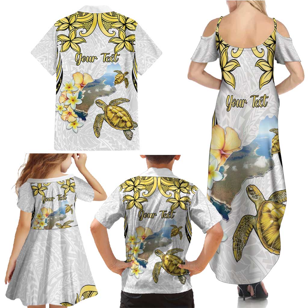 Personalised Aloha Hawaii Niihau Island Family Matching Summer Maxi Dress and Hawaiian Shirt Forbidden Isle Map Shell Lei LT14 - Polynesian Pride