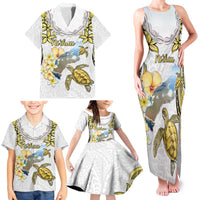 Personalised Aloha Hawaii Niihau Island Family Matching Tank Maxi Dress and Hawaiian Shirt Forbidden Isle Map Shell Lei LT14 - Polynesian Pride