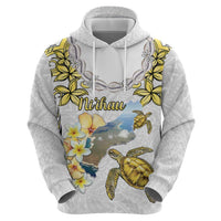 Personalised Aloha Hawaii Niihau Island Zip Hoodie Forbidden Isle Map Shell Lei