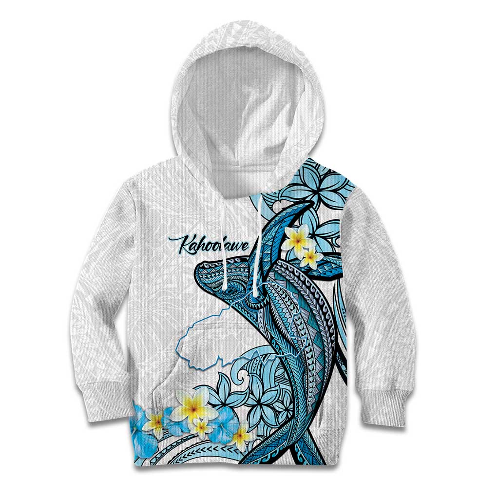 Personalised Aloha Hawaii Kahoolawe Island Kid Hoodie Target Isle Map With Humpback Whale LT14 Hoodie Blue - Polynesian Pride