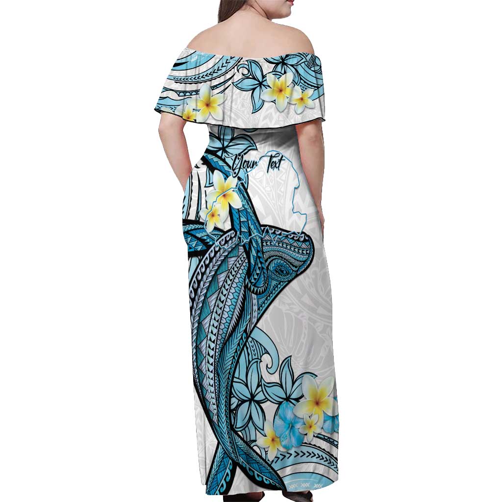 Personalised Aloha Hawaii Kahoolawe Island Off Shoulder Maxi Dress Target Isle Map With Humpback Whale