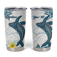 Personalised Aloha Hawaii Kahoolawe Island Tumbler Cup Target Isle Map With Humpback Whale LT14 Blue - Polynesian Pride