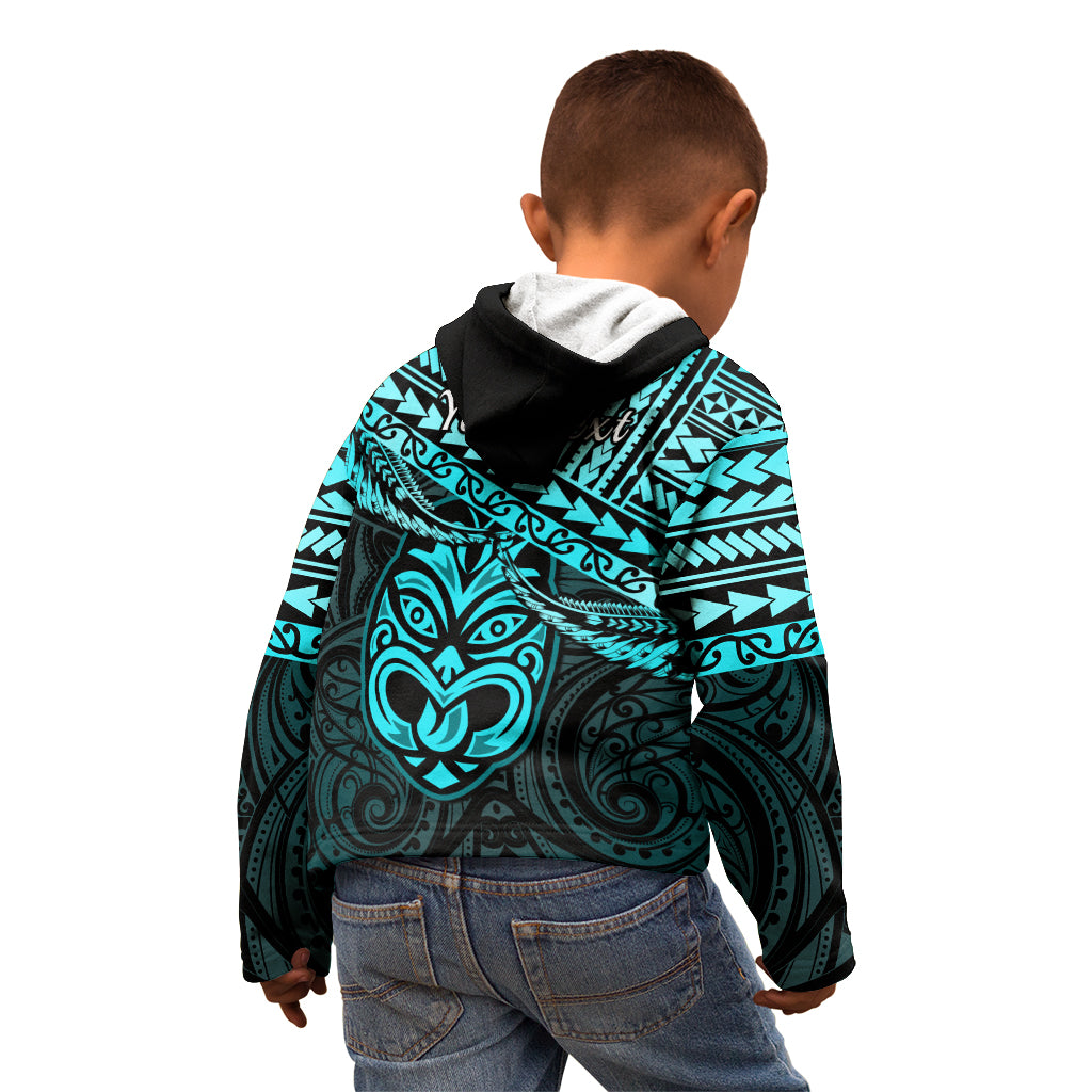 Personalised Matariki New Zealand Kid Hoodie Maori New Year Tiki Turquoise Version LT14