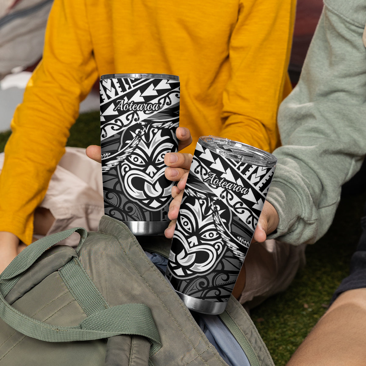 Matariki New Zealand Tumbler Cup Maori New Year Tiki Black Version