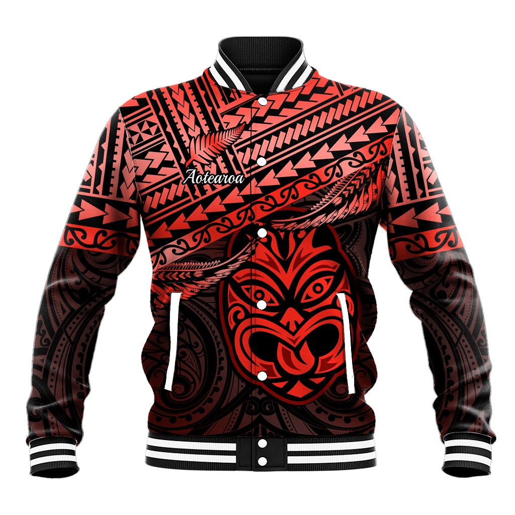Personalised Matariki New Zealand Baseball Jacket Maori New Year Tiki Red Version LT14 Unisex Red - Polynesian Pride