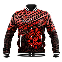 Personalised Matariki New Zealand Baseball Jacket Maori New Year Tiki Red Version LT14 Unisex Red - Polynesian Pride