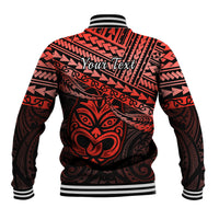 Personalised Matariki New Zealand Baseball Jacket Maori New Year Tiki Red Version LT14 - Polynesian Pride