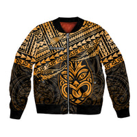 Personalised Matariki New Zealand Bomber Jacket Maori New Year Tiki Gold Version LT14