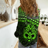 Matariki New Zealand Women Casual Shirt Maori New Year Tiki Green Version LT14 - Polynesian Pride