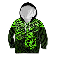 Personalised Matariki New Zealand Kid Hoodie Maori New Year Tiki Green Version LT14
