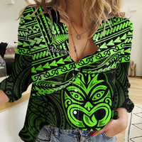 Personalised Matariki New Zealand Women Casual Shirt Maori New Year Tiki Green Version LT14 Female Green - Polynesian Pride