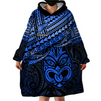 Matariki New Zealand Wearable Blanket Hoodie Maori New Year Tiki Blue Version LT14