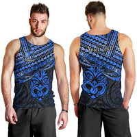 Personalised Matariki New Zealand Men Tank Top Maori New Year Tiki Blue Version LT14