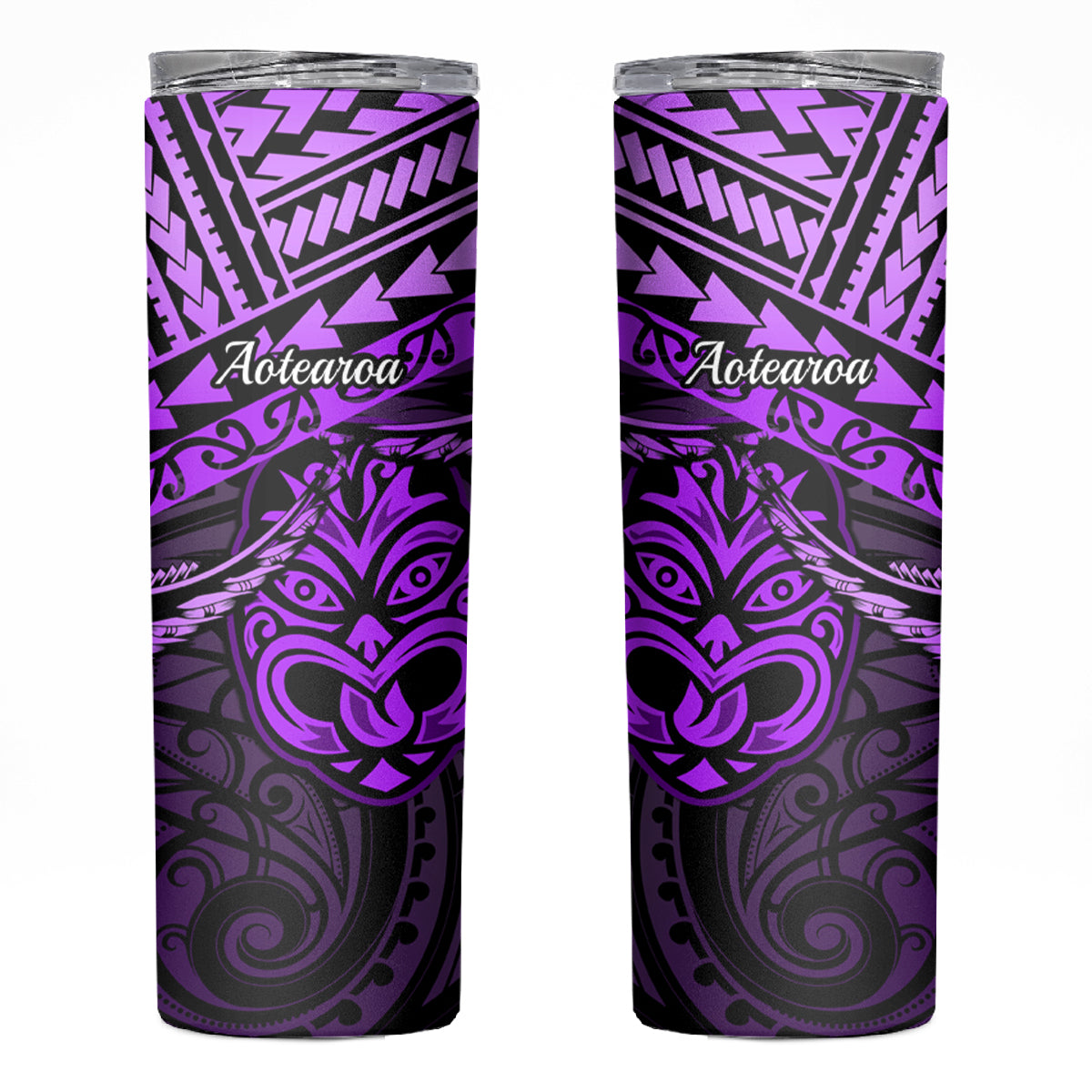 Matariki New Zealand Skinny Tumbler Maori New Year Tiki Purple Version