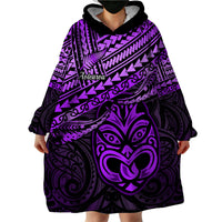 Personalised Matariki New Zealand Wearable Blanket Hoodie Maori New Year Tiki Purple Version LT14 - Polynesian Pride