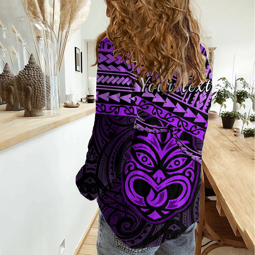 Personalised Matariki New Zealand Women Casual Shirt Maori New Year Tiki Purple Version LT14 - Polynesian Pride