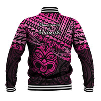 Matariki New Zealand Baseball Jacket Maori New Year Tiki Pink Version LT14 - Polynesian Pride