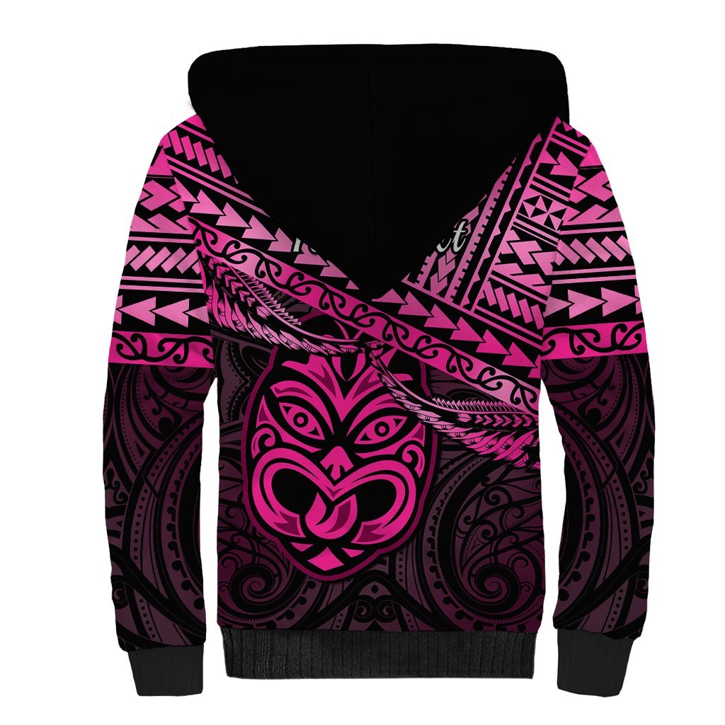 Personalised Matariki New Zealand Sherpa Hoodie Maori New Year Tiki Pink Version LT14 - Polynesian Pride