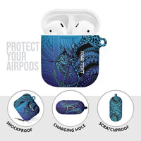 Personalised Polynesia Blue Marlin Fishing AirPods Case Marlin Anchor Tattoo Polynesian Pattern LT14 - Polynesian Pride